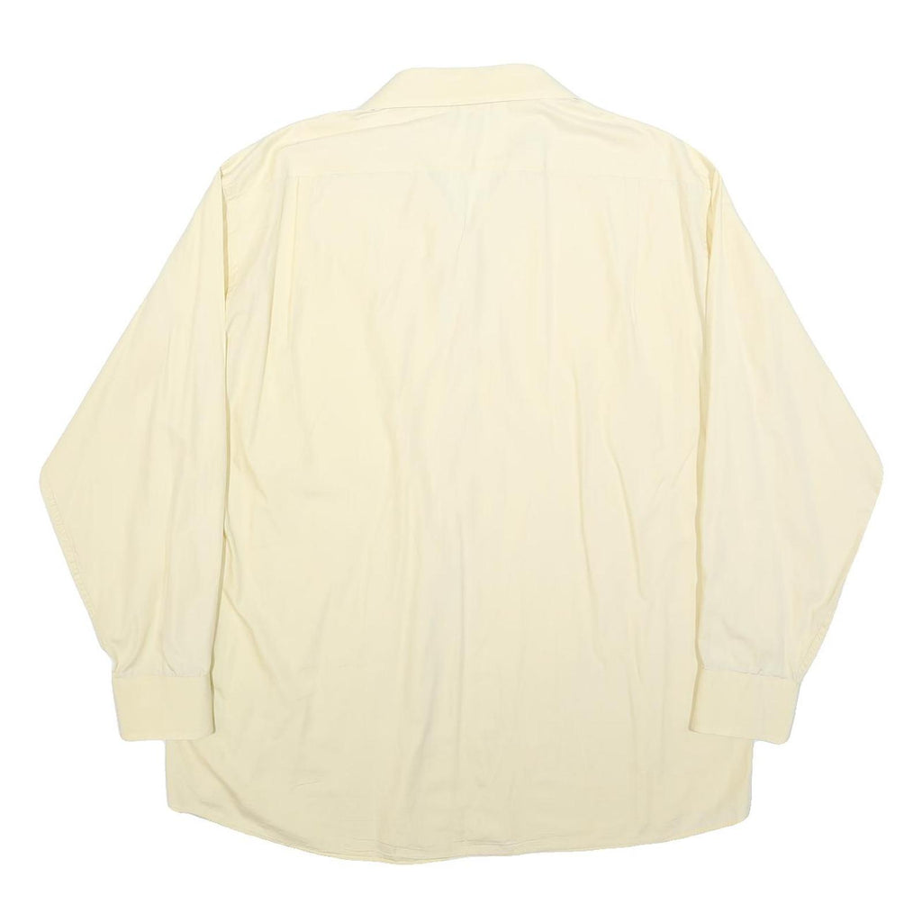 TOMMY HILFIGER Mens Cream Cotton Shirt XL Classic Fit Button-Up Casual