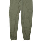 CLOCKHOUSE Womens Cotton Blend Green Relaxed Cargo Trousers W26 L28 Utility Zip