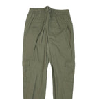 CLOCKHOUSE Womens Cotton Blend Green Relaxed Cargo Trousers W26 L28 Utility Zip