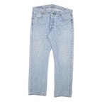 LEVI'S Mens Cotton Blend Blue Regular Straight Trousers W36 L29 Classic Zip