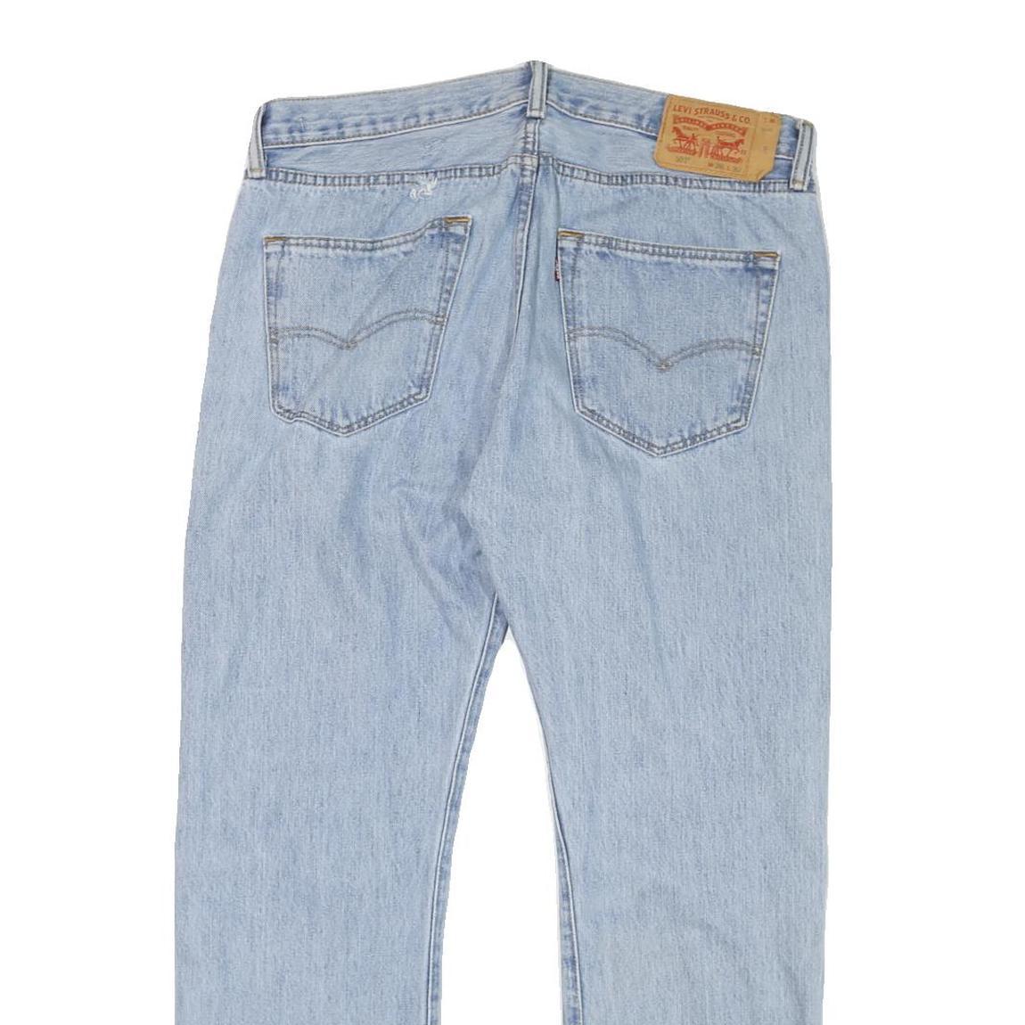 LEVI'S Mens Cotton Blend Blue Regular Straight Trousers W36 L29 Classic Zip