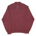 NAUTICA Mens Maroon Plain Pullover Roll Neck Chunky Knit L Cotton Blend Jumper