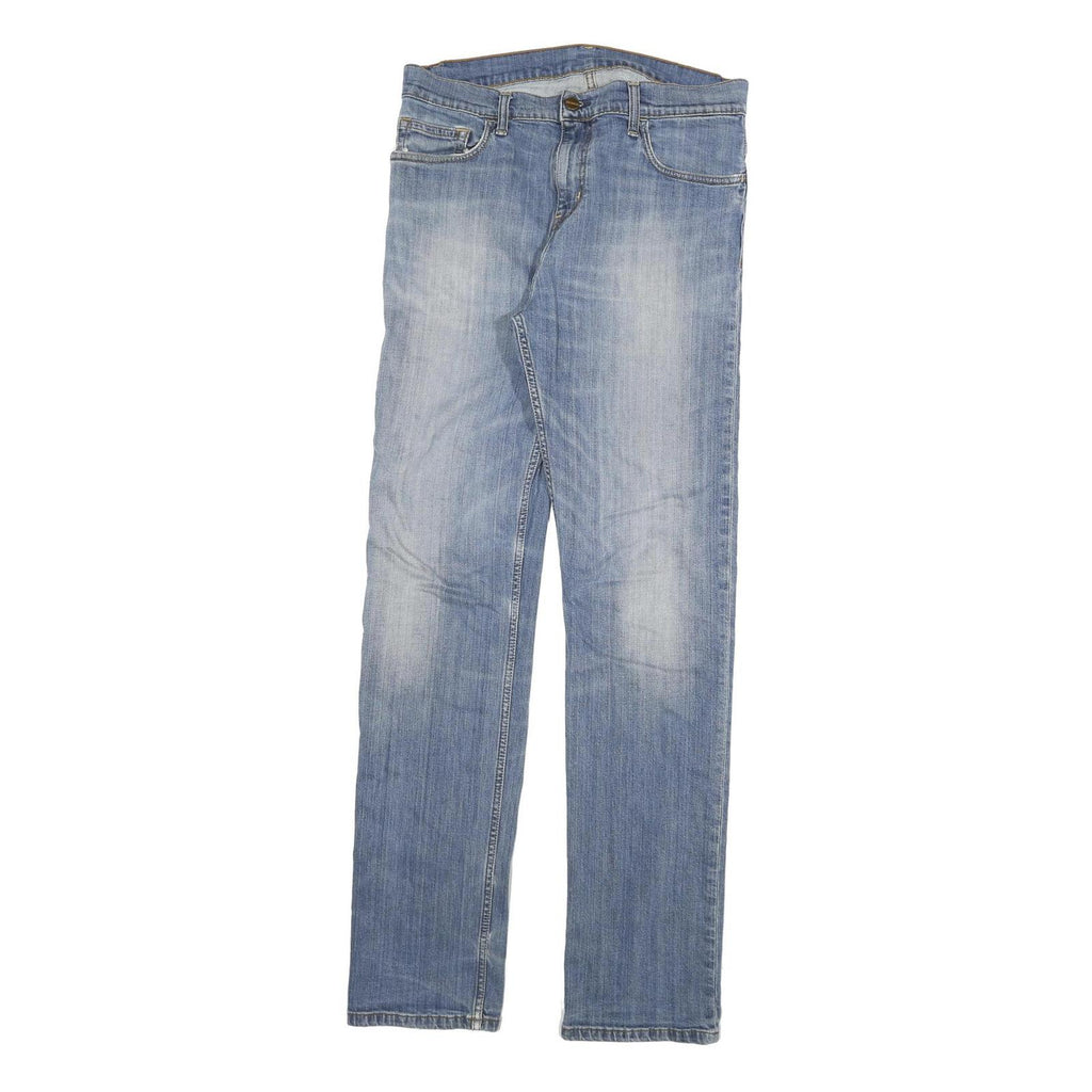 CARHARTT Mens Slim Blue Denim Light Jeans W32 L34 Relaxed Fit Cotton Blend Zip