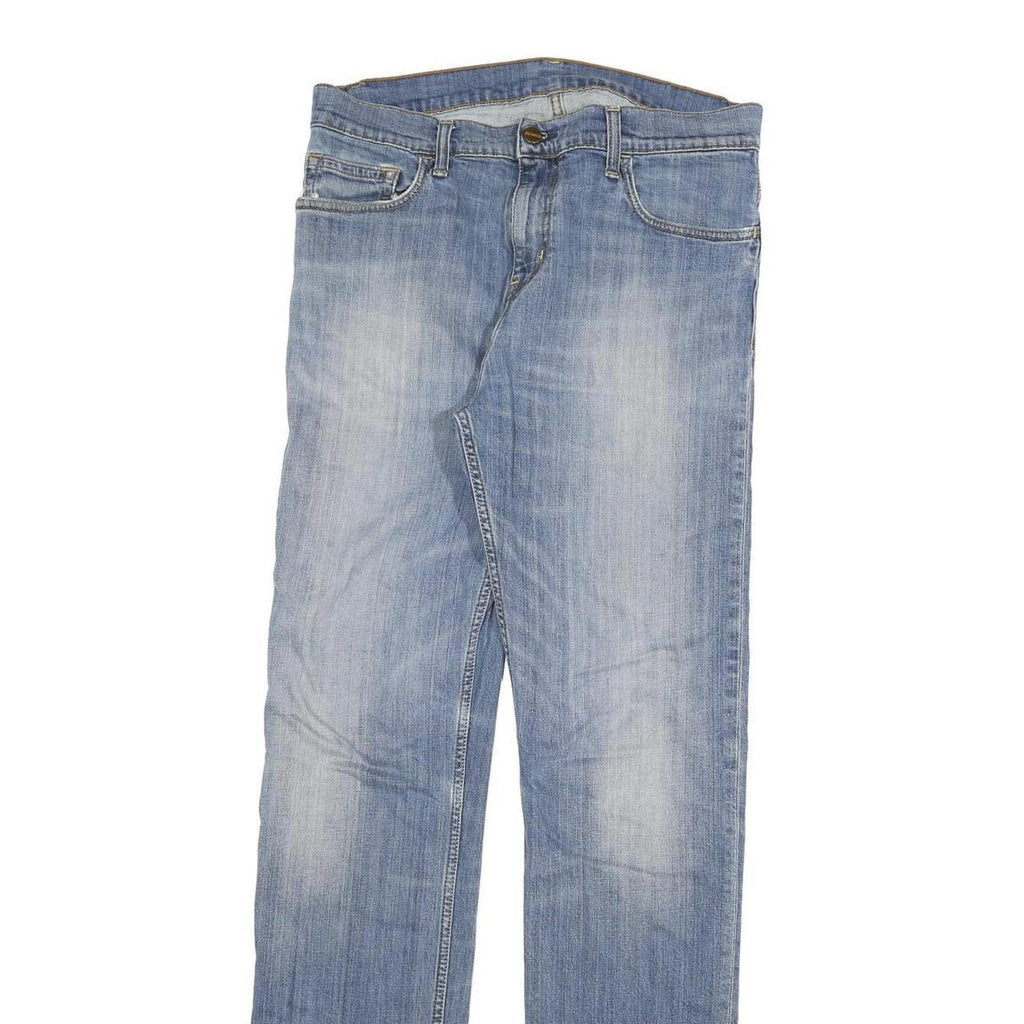 CARHARTT Mens Slim Blue Denim Light Jeans W32 L34 Relaxed Fit Cotton Blend Zip