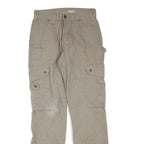 CARHARTT Mens Beige Cotton Blend Regular Cargo Trousers W30 L34 Workwear Utility