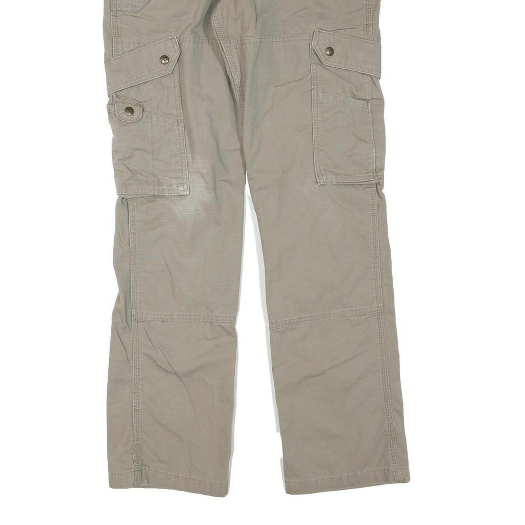 CARHARTT Mens Beige Cotton Blend Regular Cargo Trousers W30 L34 Workwear Utility