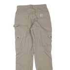 CARHARTT Mens Beige Cotton Blend Regular Cargo Trousers W30 L34 Workwear Utility