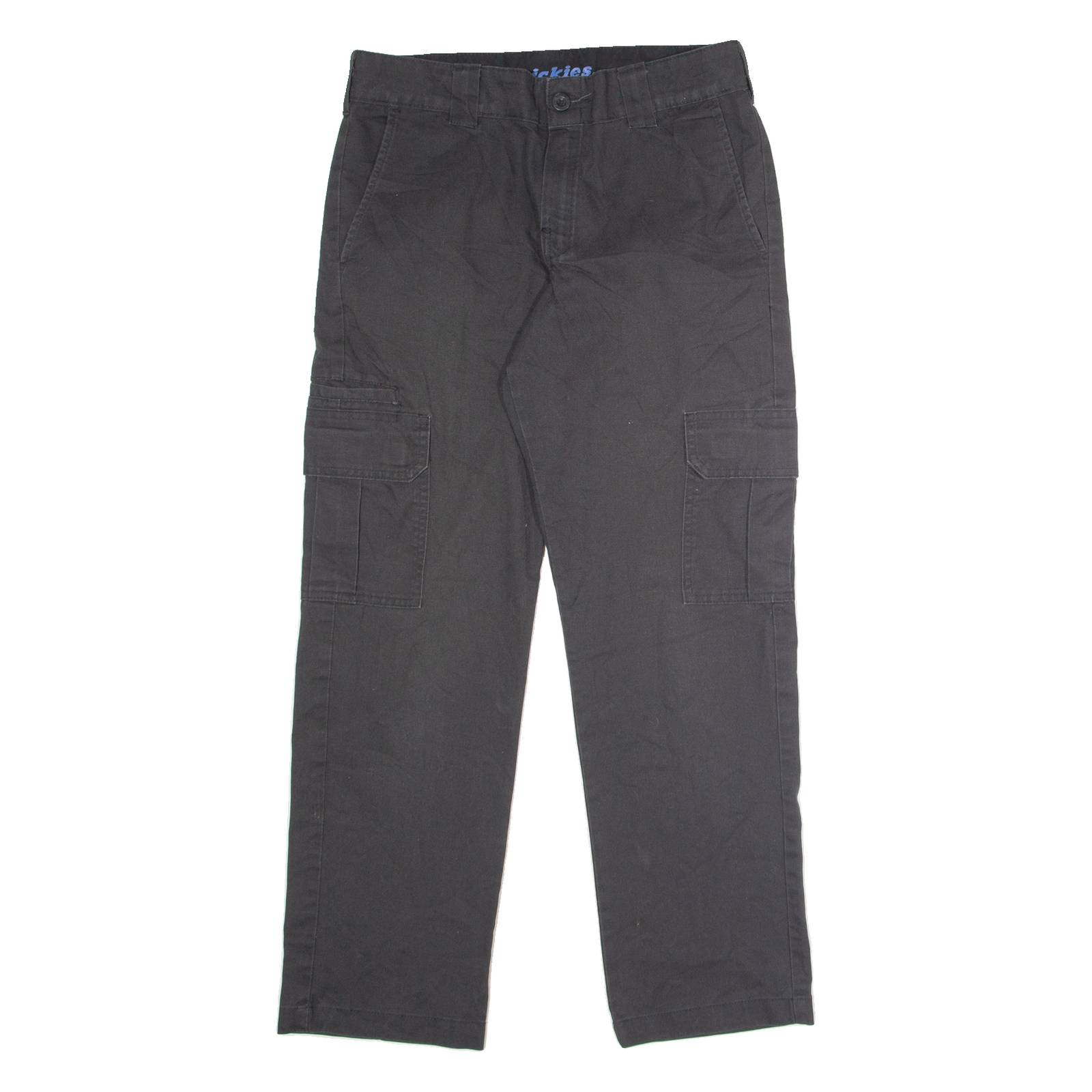 DICKIES Flex Workwear Cargo Mens Trousers Black Slim Tapered W32 L30