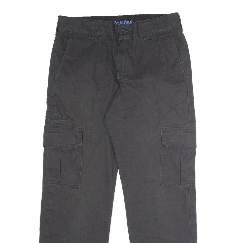 DICKIES Flex Workwear Cargo Mens Trousers Black Slim Tapered W32 L30