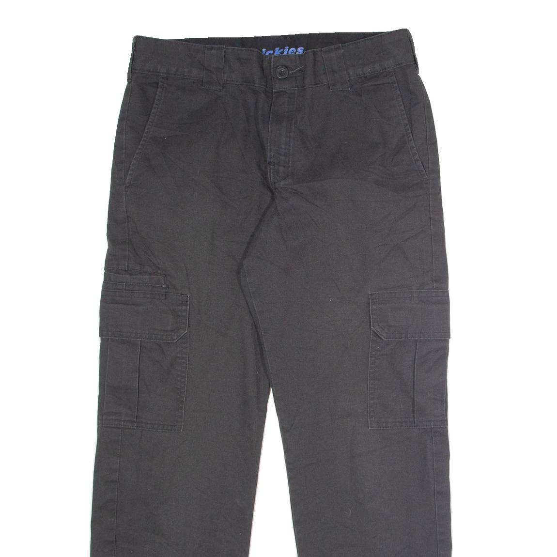 DICKIES Flex Workwear Cargo Mens Trousers Black Slim Tapered W32 L30