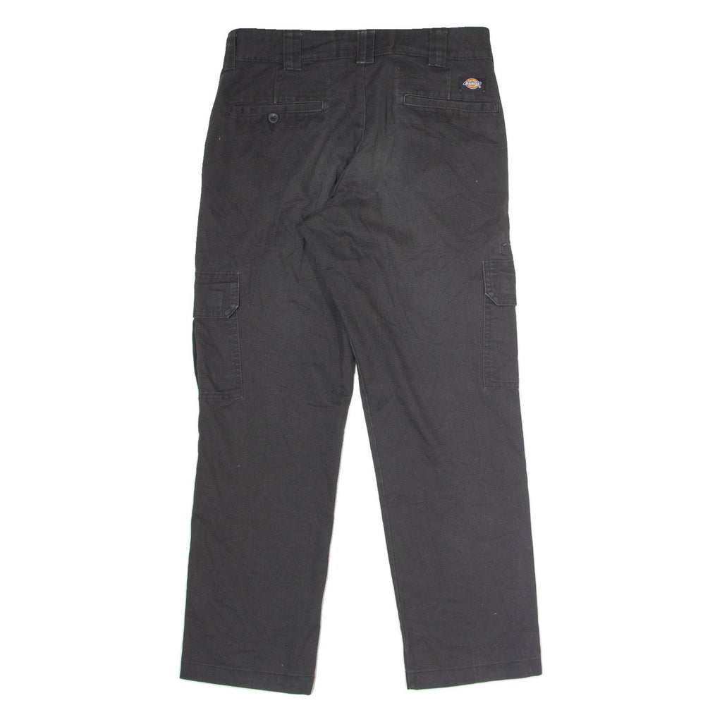 DICKIES Flex Workwear Cargo Mens Trousers Black Slim Tapered W32 L30