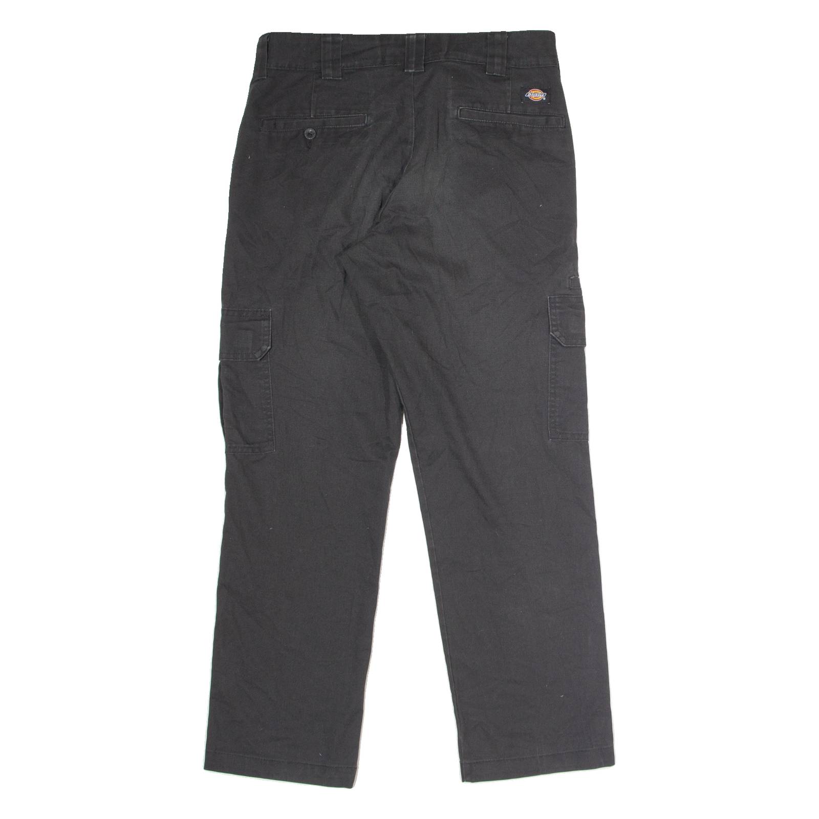 DICKIES Flex Workwear Cargo Mens Trousers Black Slim Tapered W32 L30