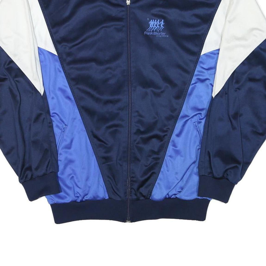 FRANK SHORTER Mens Navy & Blue Sports Jacket XL Polyester Blend Zip Track Top