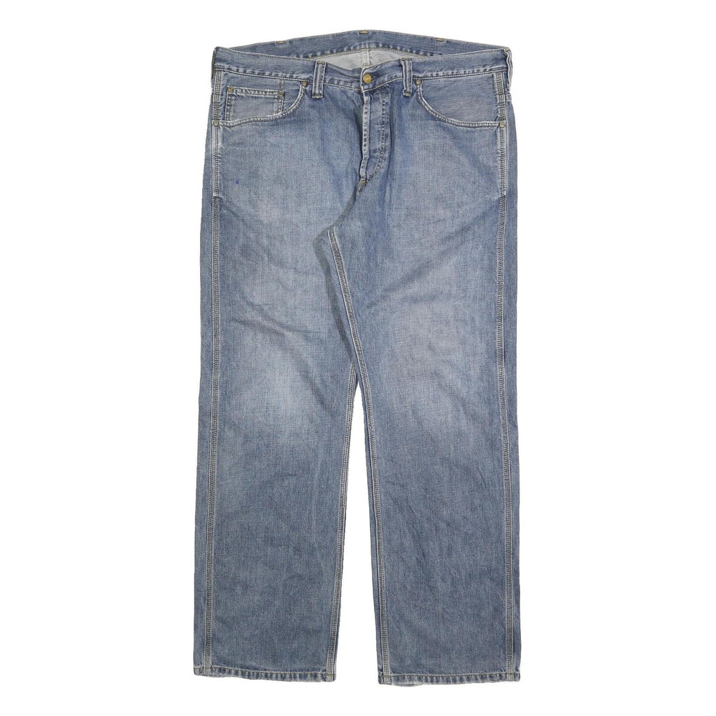 CARHARTT Mens Relaxed Jeans Blue Denim W42 L34 Cotton Blend Zip Casual Workwear