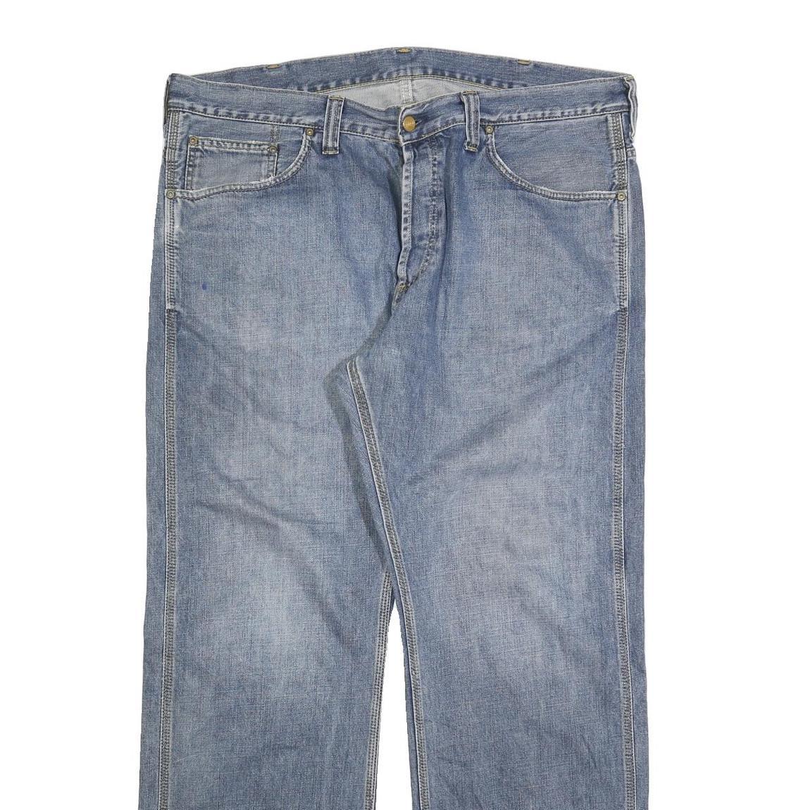 CARHARTT Mens Relaxed Jeans Blue Denim W42 L34 Cotton Blend Zip Casual Workwear