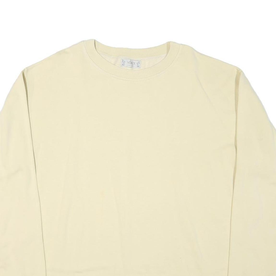 WOMEN Mens Cream Sweatshirt Crew Neck XL Cotton Blend Casual Comfortable