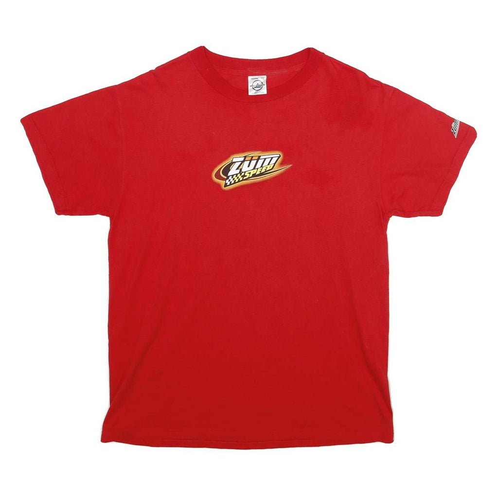 DELTA PRO WEIGHT Mens Red Graphic T-Shirt M Short Sleeve Round Neck Burnout