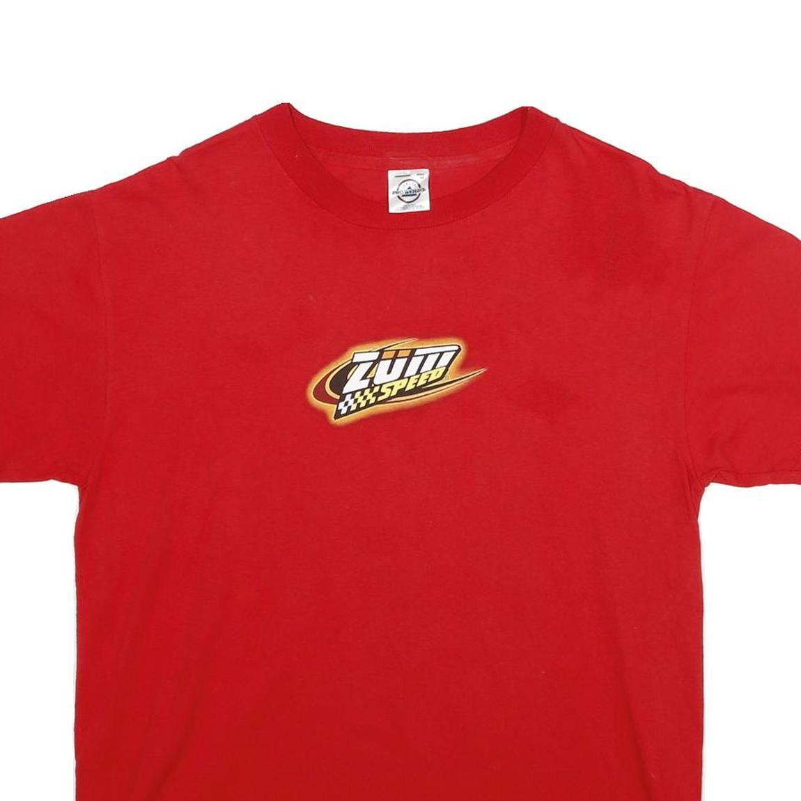 DELTA PRO WEIGHT Mens Red Graphic T-Shirt M Short Sleeve Round Neck Burnout