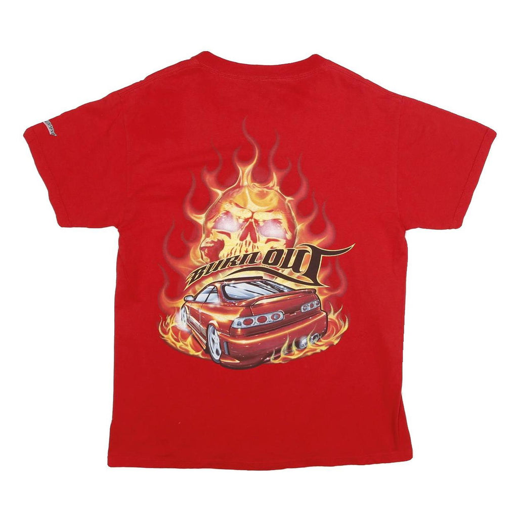 DELTA PRO WEIGHT Mens Red Graphic T-Shirt M Short Sleeve Round Neck Burnout