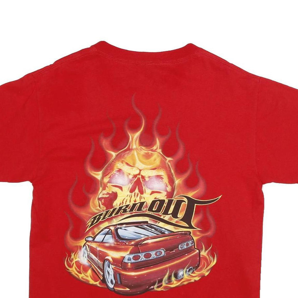 DELTA PRO WEIGHT Mens Red Graphic T-Shirt M Short Sleeve Round Neck Burnout