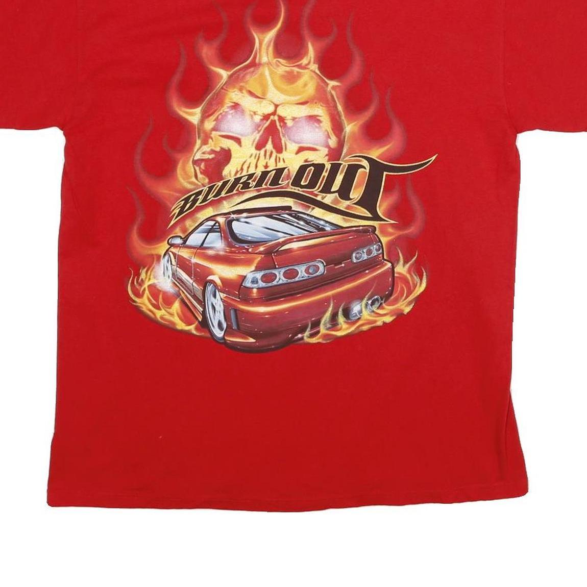 DELTA PRO WEIGHT Mens Red Graphic T-Shirt M Short Sleeve Round Neck Burnout