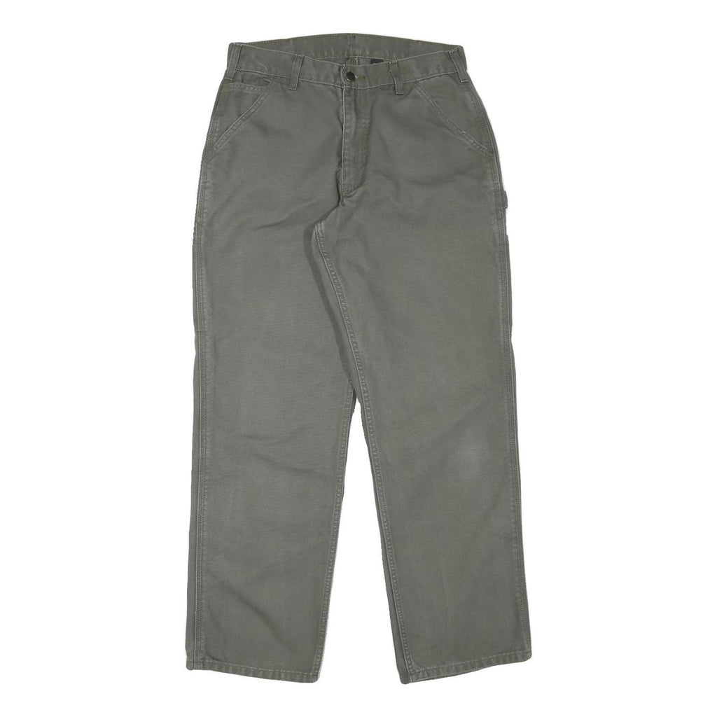 CARHARTT Mens Regular Fit Grey Cotton Blend Trousers W30 L31 Workwear Utility
