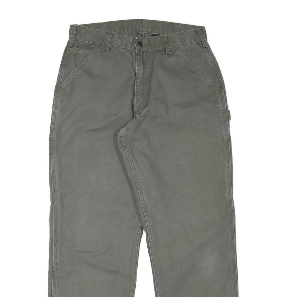 CARHARTT Mens Regular Fit Grey Cotton Blend Trousers W30 L31 Workwear Utility
