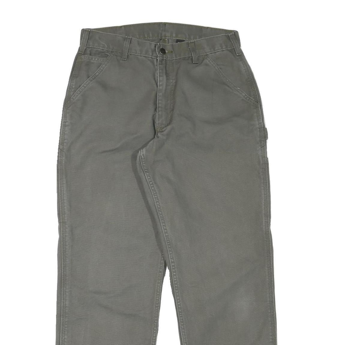 CARHARTT Mens Regular Fit Grey Cotton Blend Trousers W30 L31 Workwear Utility