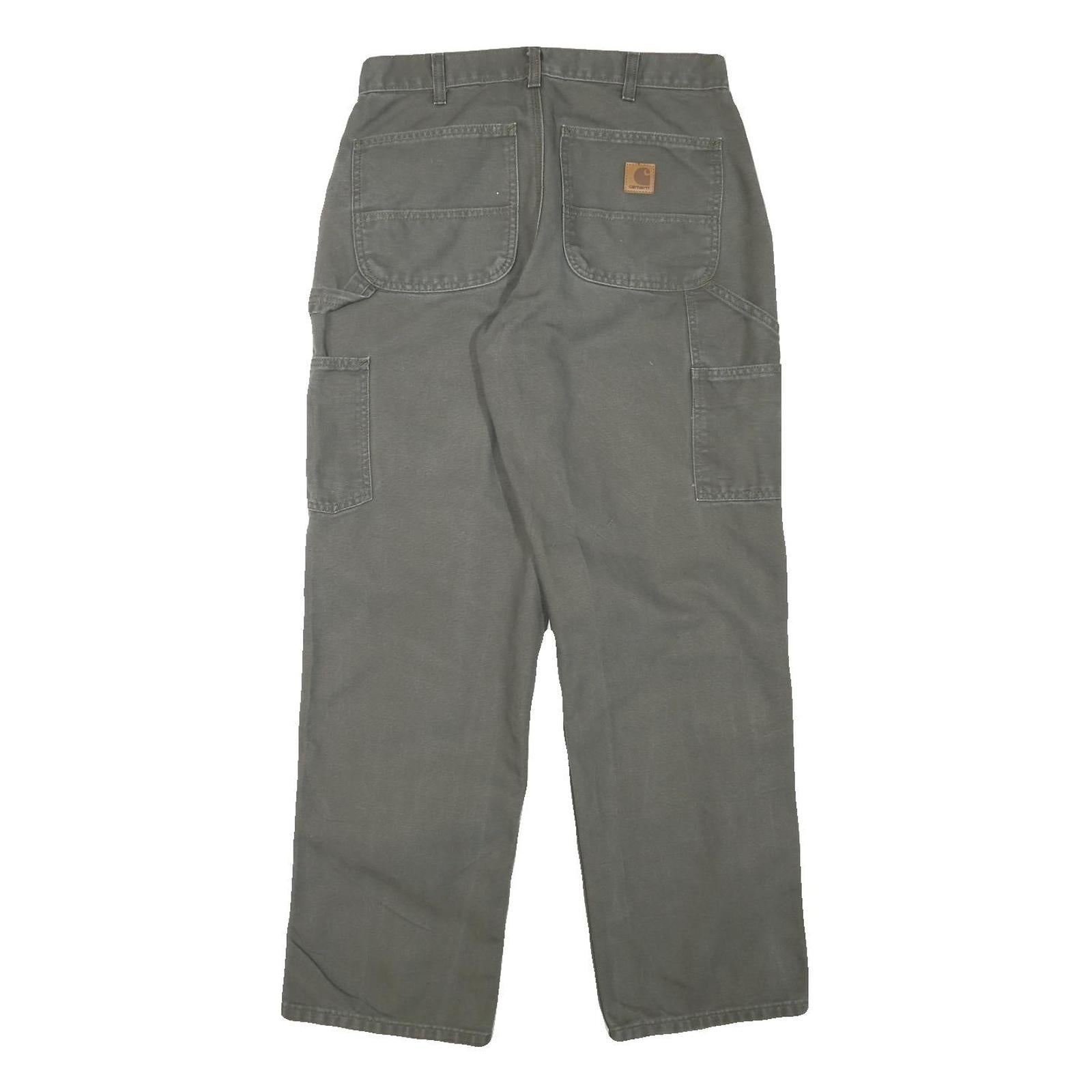 CARHARTT Mens Regular Fit Grey Cotton Blend Trousers W30 L31 Workwear Utility