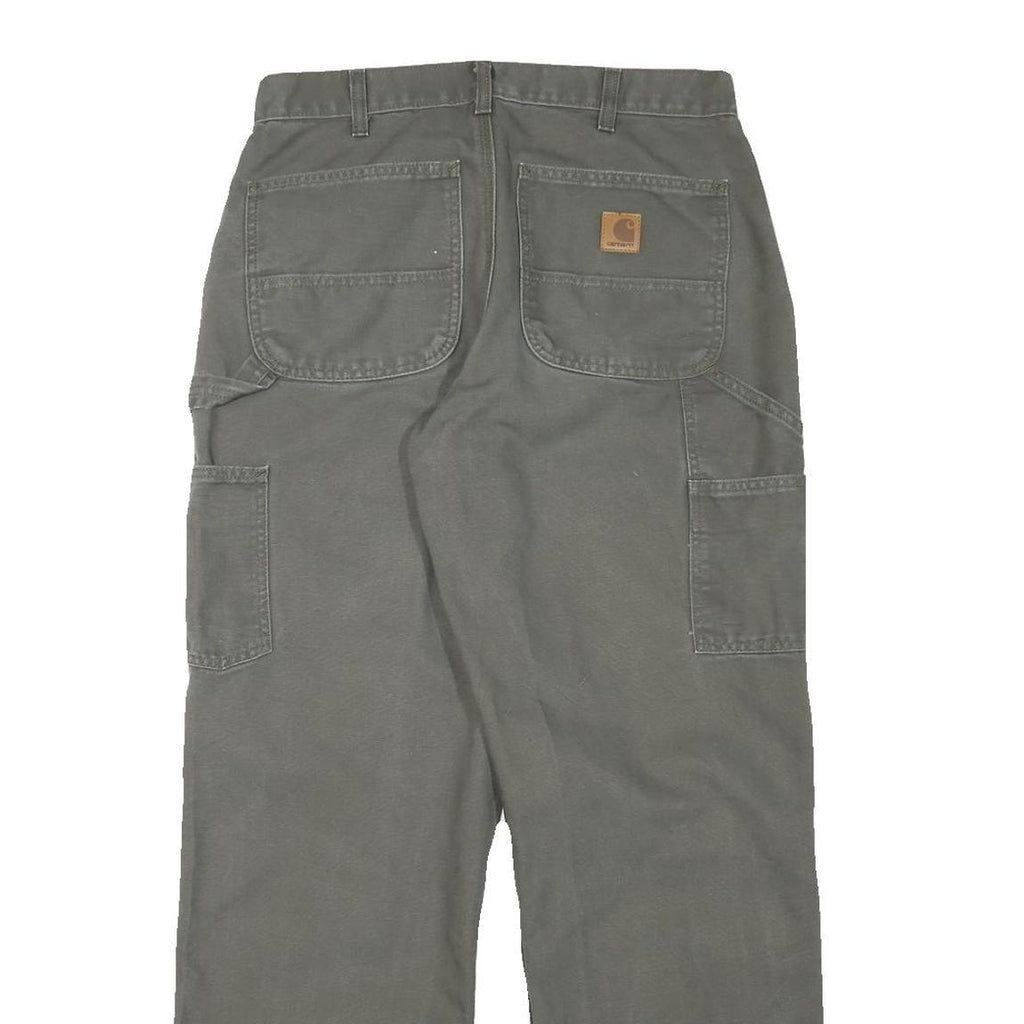 CARHARTT Mens Regular Fit Grey Cotton Blend Trousers W30 L31 Workwear Utility