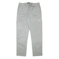INDICODE Mens Cotton Blend Grey Regular Cargo Trousers W33 L31 Drawstring Waist