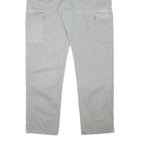 INDICODE Mens Cotton Blend Grey Regular Cargo Trousers W33 L31 Drawstring Waist