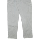 INDICODE Mens Cotton Blend Grey Regular Cargo Trousers W33 L31 Drawstring Waist