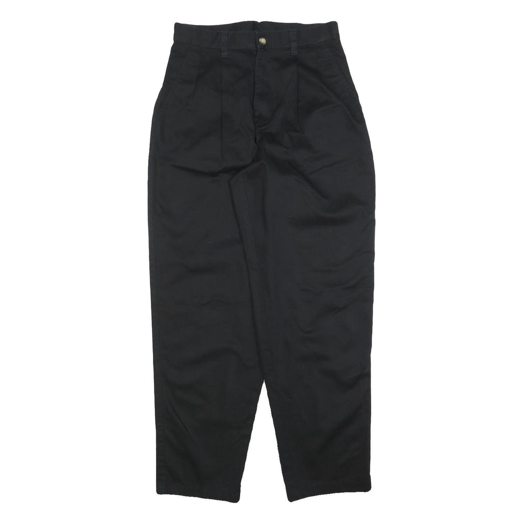 BASIC EDITIONS Womens Cotton Blend Black Regular Fit Straight Trousers W28 L30