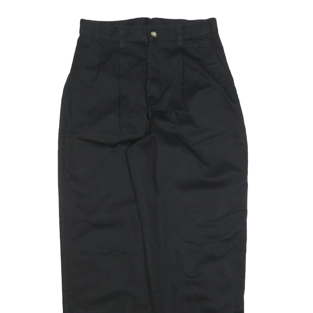 BASIC EDITIONS Womens Cotton Blend Black Regular Fit Straight Trousers W28 L30