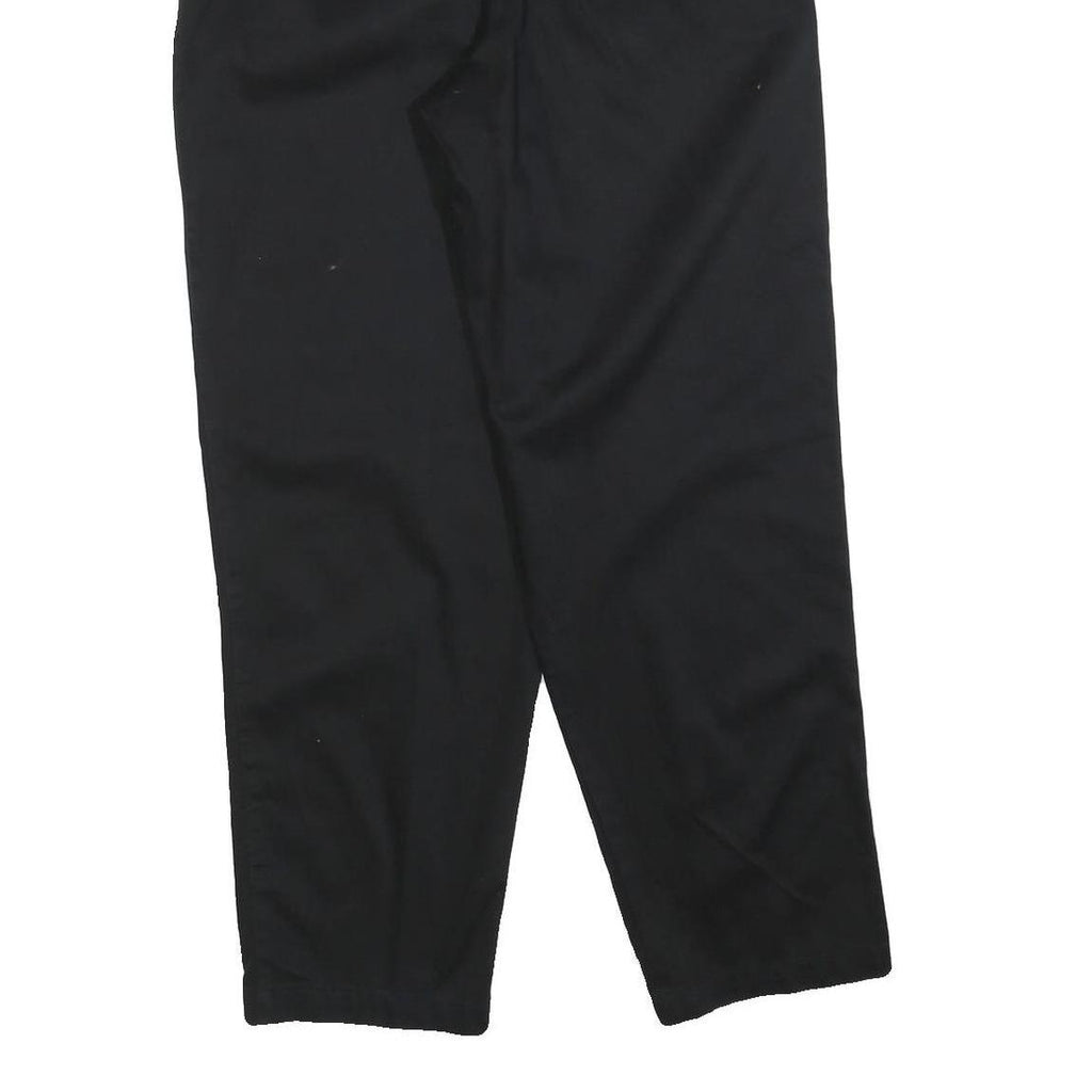 BASIC EDITIONS Womens Cotton Blend Black Regular Fit Straight Trousers W28 L30