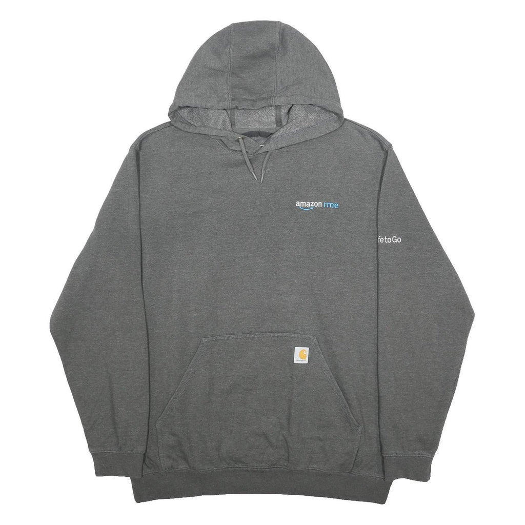 CARHARTT Mens Grey Pullover Hoodie XL Amazon Prime Logo Workwear