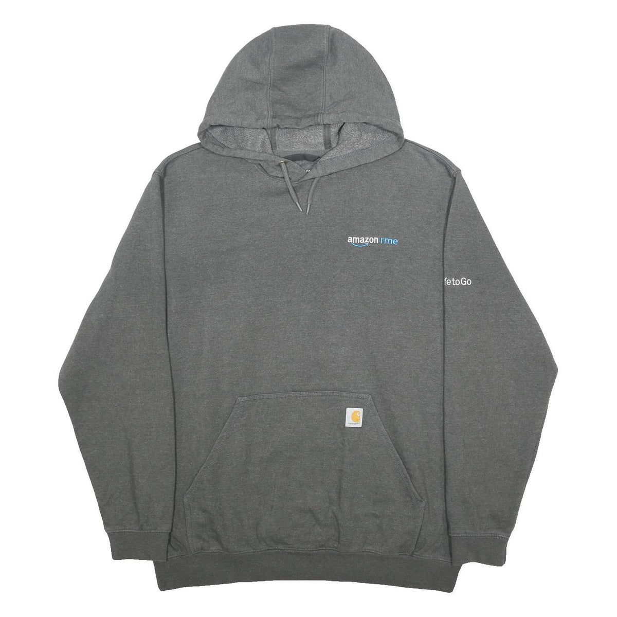 CARHARTT Mens Grey Pullover Hoodie XL Amazon Prime Logo Workwear