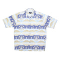 ROPER Mens Blue & Beige Pattern Shirt M Short Sleeve Cotton Casual