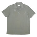 KAPPA Mens Grey Short Sleeve Plain Polo Shirt L Cotton Casual Sportswear