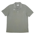 KAPPA Mens Grey Short Sleeve Plain Polo Shirt L Cotton Casual Sportswear