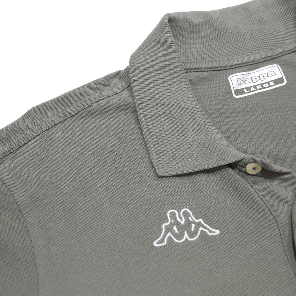 KAPPA Mens Grey Short Sleeve Plain Polo Shirt L Cotton Casual Sportswear
