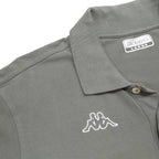 KAPPA Mens Grey Short Sleeve Plain Polo Shirt L Cotton Casual Sportswear