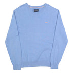 MCGREGOR Mens Blue Plain Cotton Blend V-Neck Basic Knit Jumper L Casual