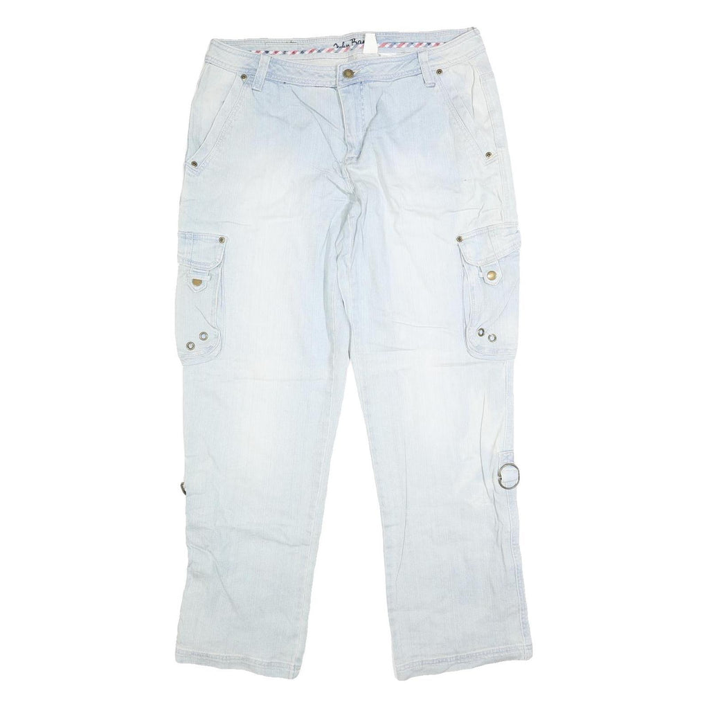 JOHN BANER Mens Jeans Light Blue Regular Regular Cotton Blend W34 L32 Cargo