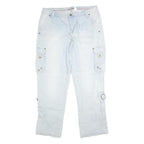 JOHN BANER Mens Jeans Light Blue Regular Regular Cotton Blend W34 L32 Cargo