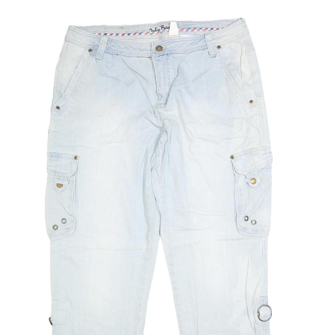 JOHN BANER Mens Jeans Light Blue Regular Regular Cotton Blend W34 L32 Cargo