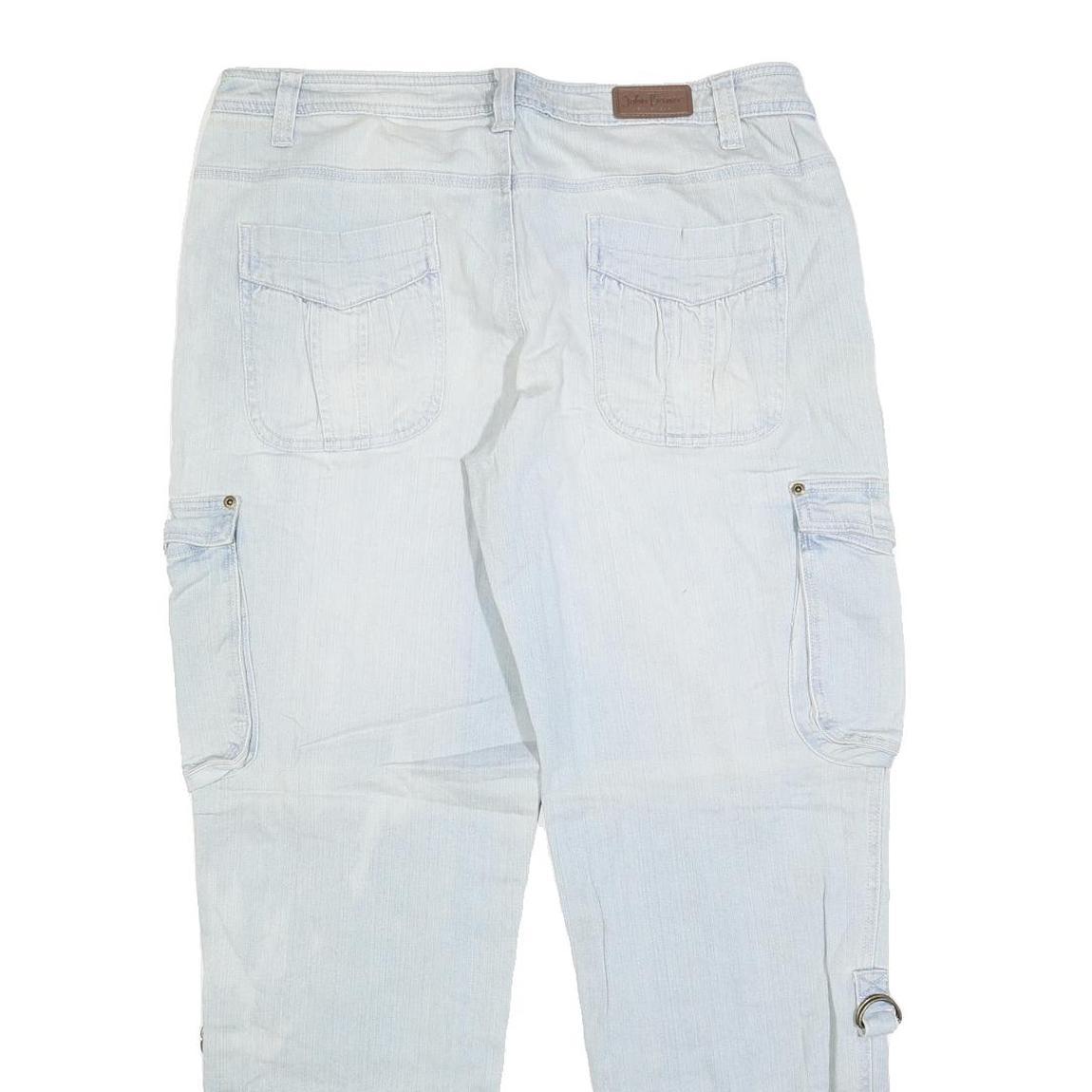 JOHN BANER Mens Jeans Light Blue Regular Regular Cotton Blend W34 L32 Cargo