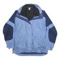 COLUMBIA Fleece Lined Womens Blue & Navy Outdoor Jacket L Zip Water Resistant