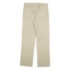 DICKIES Womens Beige Cotton Blend Regular Straight Trousers W28 L30 Workwear Zip